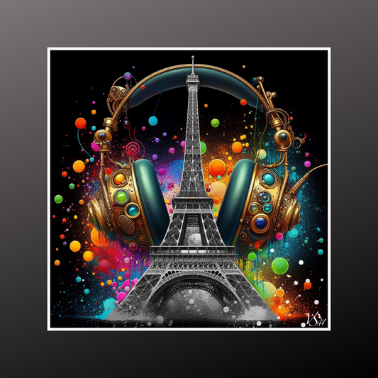 Poster 40 x 40 cm - Collection Black is a color - Hear Paris