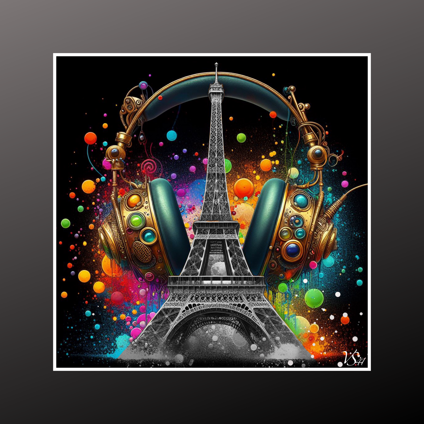 Poster 20 x 20 cm - Collection Black is a color - Hear Paris