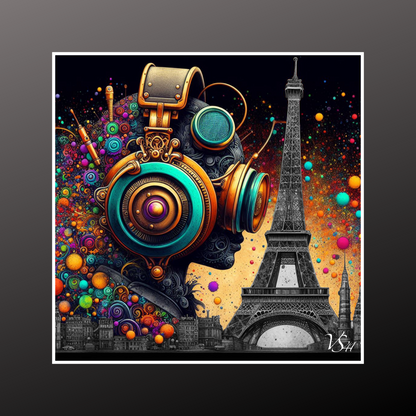 Poster 40 x 40 cm - Collection Black is a Color - Paris City of Lights