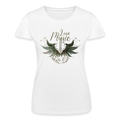 T-shirt Femme  - Love Music - blanc