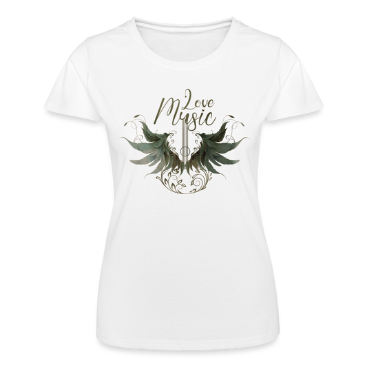 T-shirt Femme  - Love Music - blanc