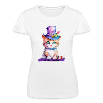 T-shirt Femme - The Cat in Wonderland - blanc