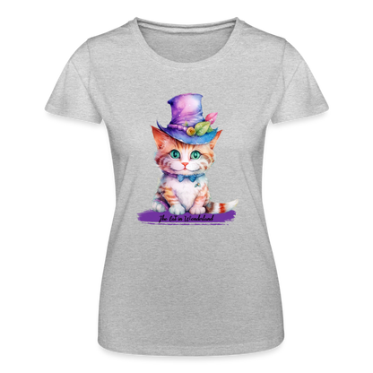 T-shirt Femme - The Cat in Wonderland - gris chiné