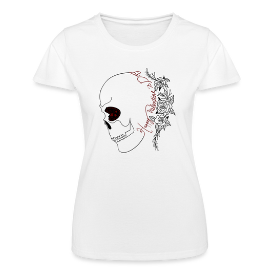 T-shirt Femme -  Valentine's Skull - blanc