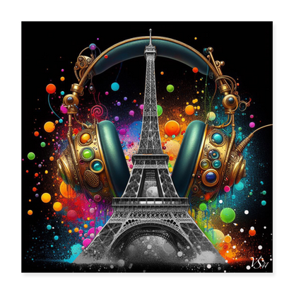 Poster 40 x 40 cm - Collection Black is a color - Hear Paris - blanc